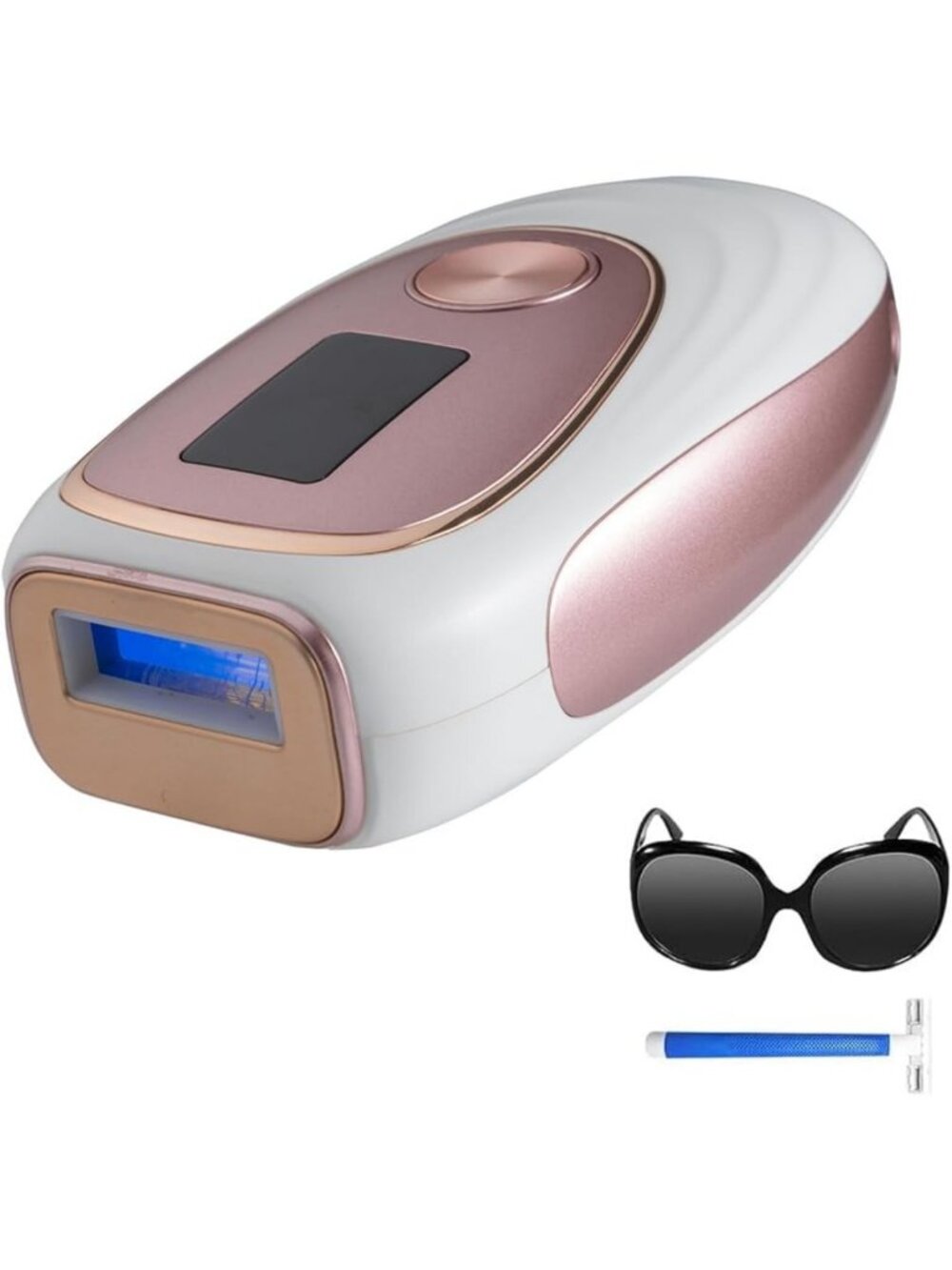 Painless IPL Laser Hair Removal Device with Ice-Cooling for At-Home Use, Rose